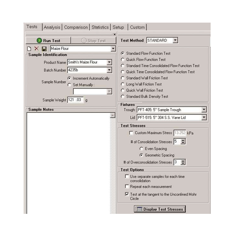 PHẦN MỀM ĐO BỘT Powder Flow Pro